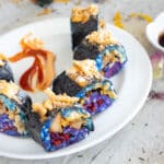 Colorful lobster mushroom sushi