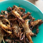 air fried mushrooms on a plate