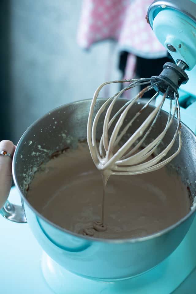 A liquid chocolate nougat