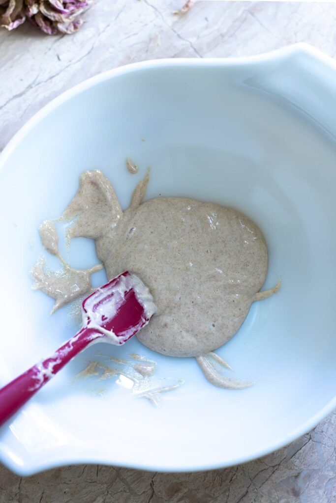 A bowl with discarded sourdough starter